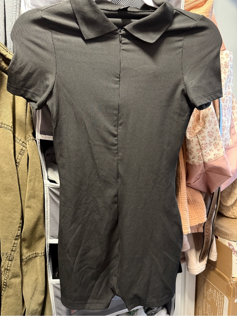 Women’s romper in Black with collar